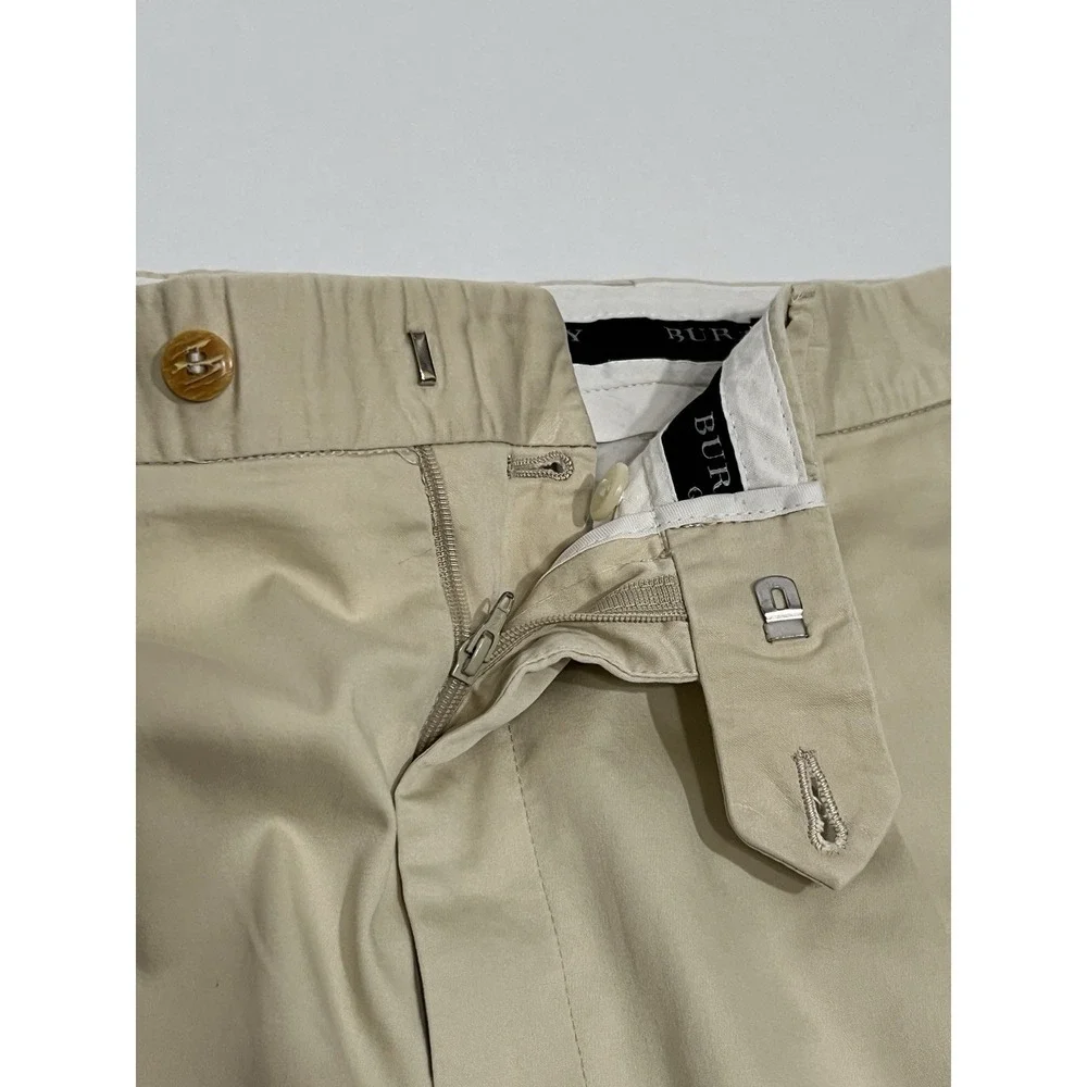 Burberry Golf Pleated Khaki Shorts Cotton Classic Fit Men Size 36 Excellent Cond